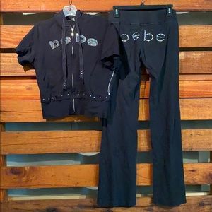 Black Bebe embellished sweat suit